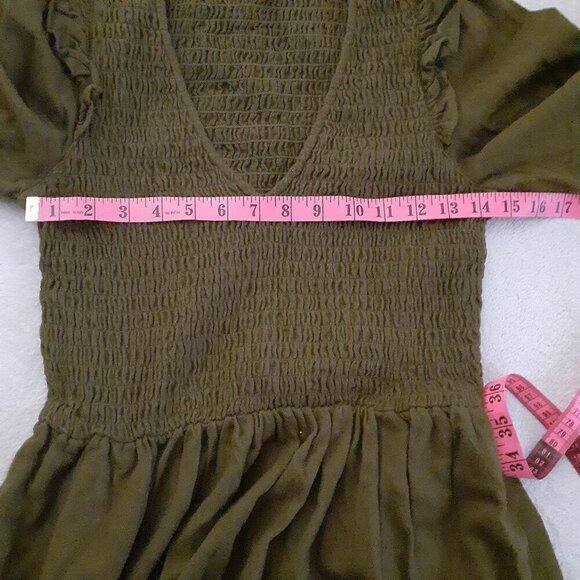 Madewell Women's Olive Green Flannel Lucie Mini Dress XS - Picture 14 of 16